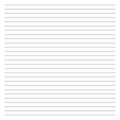 Fototapeta premium Blank sheet of black lined paper. Notebook paper lined sheet layout. Paper typography pattern for writing, notes, sketching, journaling. Lined sheet for school, work, office. Education background.