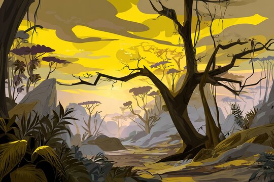 Sunset in the Dystopian Forest