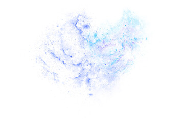 Obraz premium Blue Nebula Dust Explosion Overlay on trasnparent Background