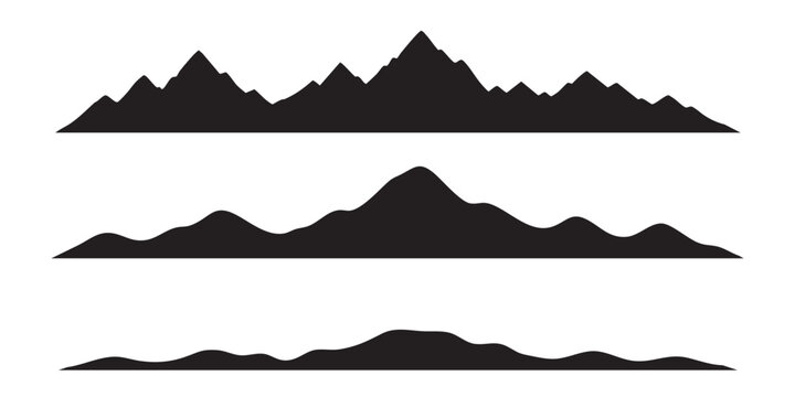 Sharp Mountain Peak Horizon Silhouette Set