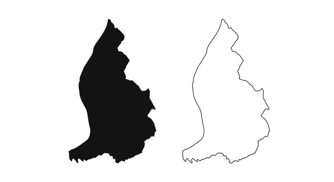 Liechtenstein Map Silhouette and Outline Vector Illustration