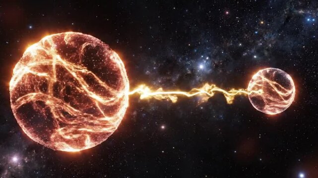 Binary Star System, Cosmic Explosion, Exploding Planet, Celestial Event