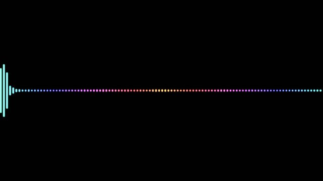 White and green audio visualization effect. White audio waveform spectrum animation, alpha channel, Sound line audio wave visualization voice record animation.