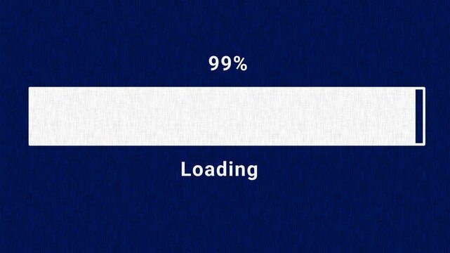 Loading bar light blue animation on black screen