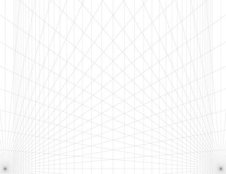 2 Point Perspective Grid, Drawing Guid, Angular Perspective, Oblique Perspective