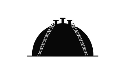 spherical tank silhouette with ladders and pipes on white background high quality professional detailed modern elegant stylish clean crisp vibrant © ArtBySalea07