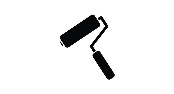 paint roller silhouette on white background high quality professional detailed modern elegant stylish clean crisp vibrant colorful digital creative innovative