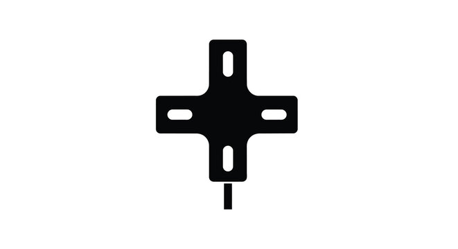 cross shape with rectangular arms and oval cutouts on white background high quality professional detailed modern elegant stylish clean crisp