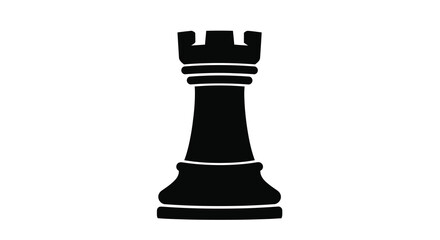 chess rook silhouette black on white background high quality professional detailed modern elegant stylish clean crisp vibrant colorful digital creative © ArtBySalea07