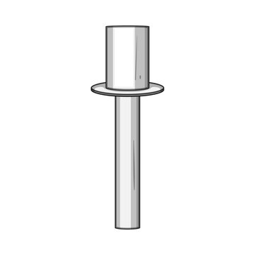 Blind rivet, an isolated mechanical fastener element, showing the mandrel and rivet body before installation, providing a versatile joining solution for various materials and applications