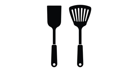 silhouette of spatulas on white background high quality professional detailed modern elegant stylish clean crisp vibrant colorful digital creative innovative © ArtBySalea07