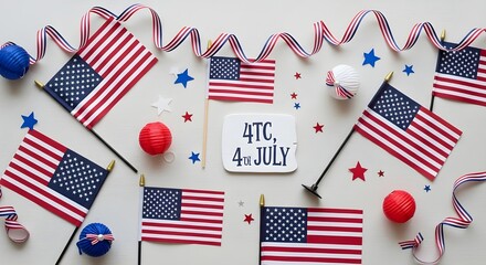 Obraz premium American Independence Day celebration decorations.