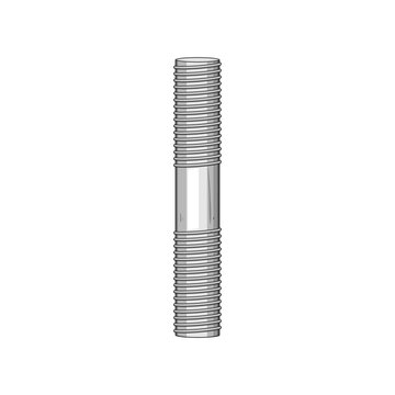 Metal threaded rod stud bolt for industrial fastening and secure mechanical connections, steel hardware used in construction, machinery, assembly, repair and precision engineering