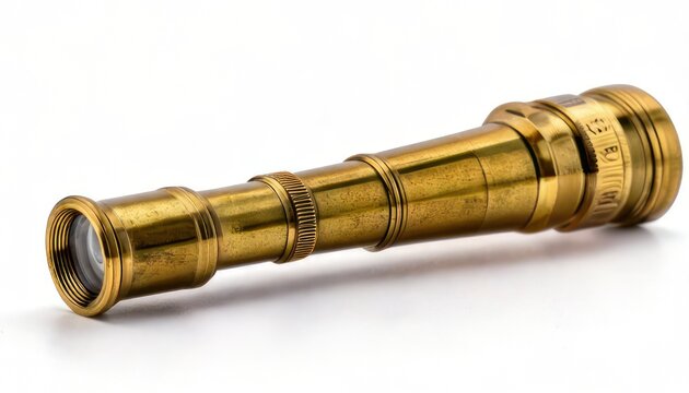 Antique Brass Telescope - A Vintage Nautical Instrument for Exploration.
