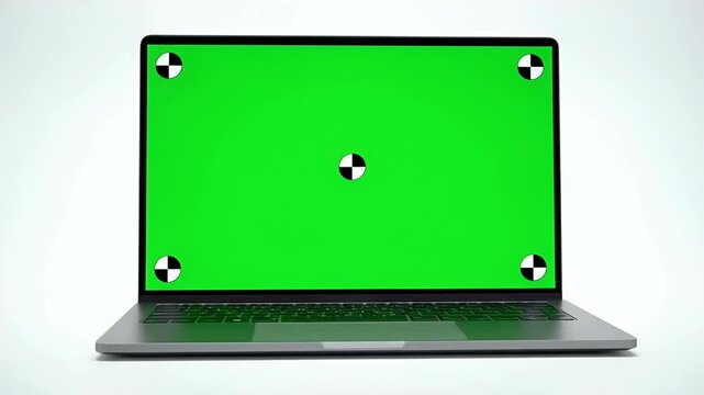 A sleek, modern laptop rests on a clean white surface, showcasing its minimalist design and professional aesthetic.