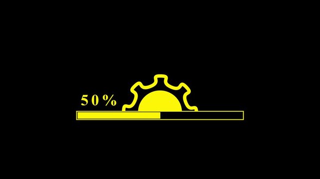 Update your functions, Neon setting updating icon animation with loading bar. Operating system upgrading concept, software updating and processing icon ... See More By