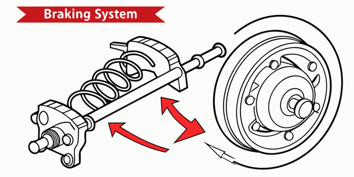 Technical illustration of a railway braking system assembly with mechanical engineering technical schematic component mechanism railroad transportation maintenance industrial assembly