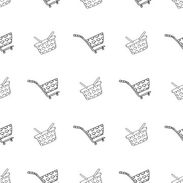 shopping pattern. online shopping seamless pattern. doodle digital shopping seamless pattern background
