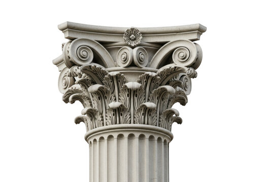 Classical corinthian column capital with intricate acanthus leaf design