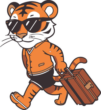 cartoon tiger with a baseball