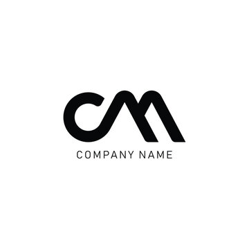 OM Minimalist Logo Design,  Letter OM, MO ,  Black  Color Abstract letter icon OM logo. O M,  CM, CM LOGO, CM Letter