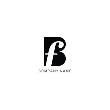 BF Minimalist Logo Design,  Letter BF, FB,  Black Color Abstract letter icon BF logo. B F, FB, FB LOGO