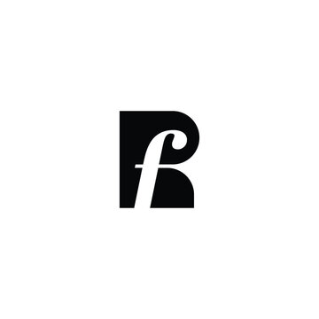 RF Minimalist Logo Design,  Letter RF, FR,  Black Color Abstract letter icon RF logo. R F, FR, FR LOGO