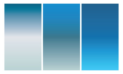 Obraz premium Set of Three Vertical Gradient Background Banners with Cool Azure, Slate Gray, and Deep Ocean Blue Color Blends