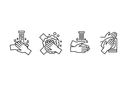 Hand Washing Steps Icons