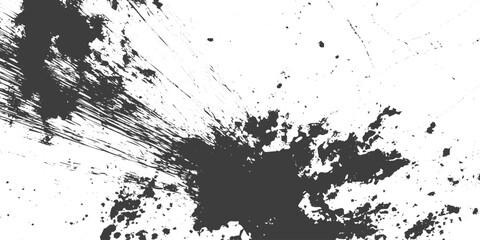 Obraz premium Abstract Black Ink Splatter and Grunge Paint Splash Vector Texture Background
