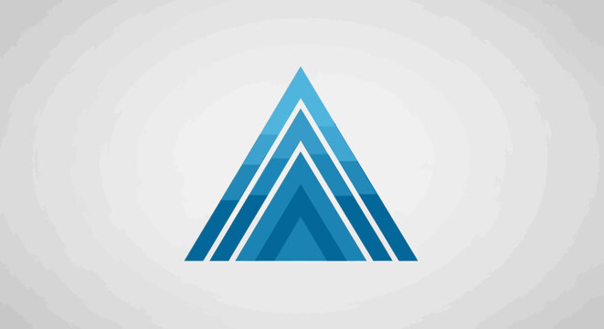 Abstract design featuring a layered blue triangle shape with a modern minimalistic style