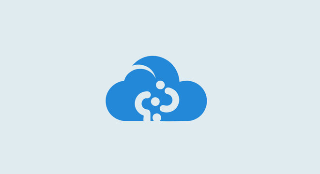 Abstract cloud logo design for technology or cloud computing applications and services