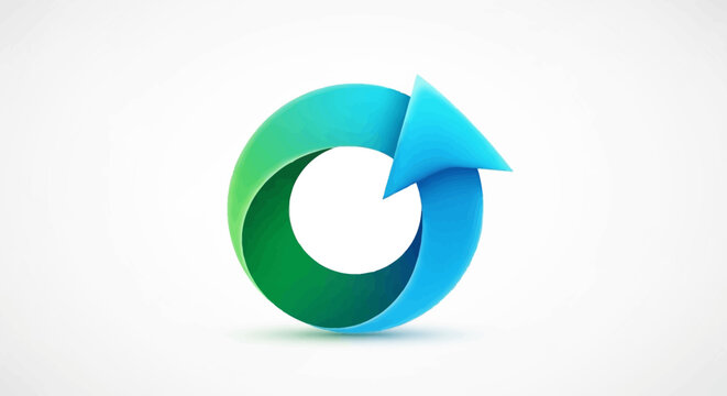 Abstract Gradient Circular Arrow Design Representing Refresh, Rotation, or Cyclical Process