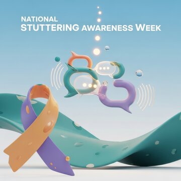 National Stuttering Awareness Week speech bubble concept illustration