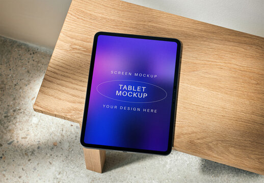 Mockup Of Digital Tablet With Customized Screen