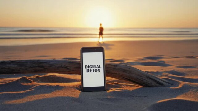 Digital detox from your phone. Beach vacation.