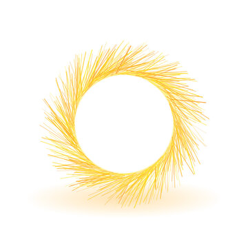 Golden Spark Portal Circle Frame with Glowing Light Effects