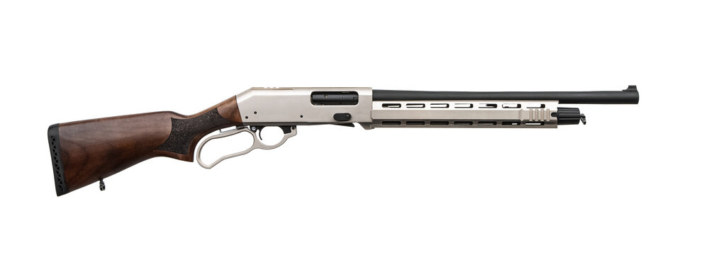 Lever action shotgun with wood stock