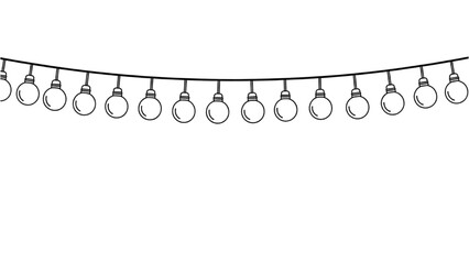 Naklejka premium 2D AutoCAD drawing of a festive string lights decoration
