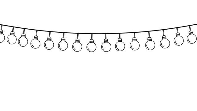 2D AutoCAD drawing of a festive string lights decoration