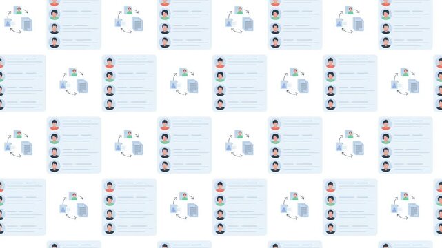 User Profile and Data Document Seamless Pattern Background, human resources and identity concept