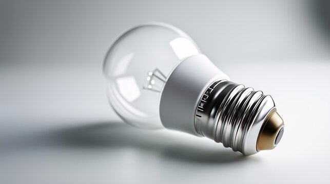 An LED bulb isolated on a pure white background with soft shadow, no people, isolated bulb, white background, product photo, clean composition, minimalist, simple, lighting product, efficient,