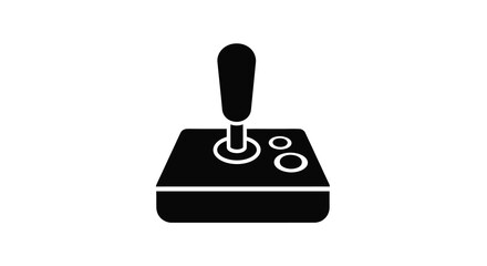 joystick icon in black silhouette on white background © Siam Studio