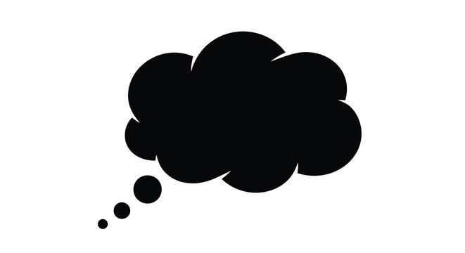 thought bubble silhouette on white background high quality