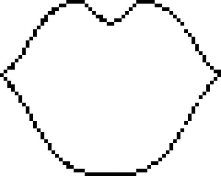kiss lips pixel art icon, retro 8-bit mouth kiss symbol, love romantic valentine vector illustration