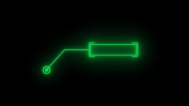 Green neon hud callout title animation, digital interface pointer for tech presentations