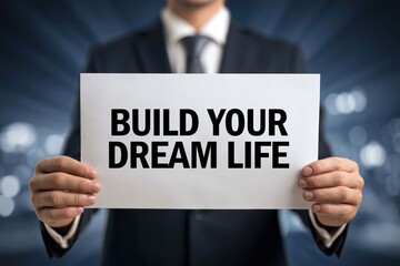 Obraz premium Build Your Dream Life a Powerful Motivational Message