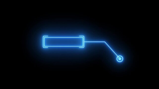 Neon blue hud lower third callout animation, digital interface for data labeling and information display