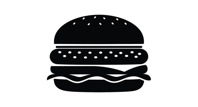 hamburger silhouette on white background high quality professional detailed modern elegant stylish clean crisp vibrant colorful digital creative innovative contemporary
