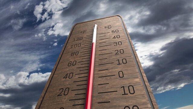 Thermometer, Temperature Rising from Minus Degree
